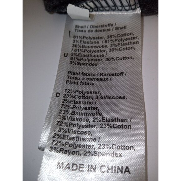 DJT Women's Long Sleeve Hooded Grey/Blue Plaid Lined Top Size Medium - Picture 6 of 6